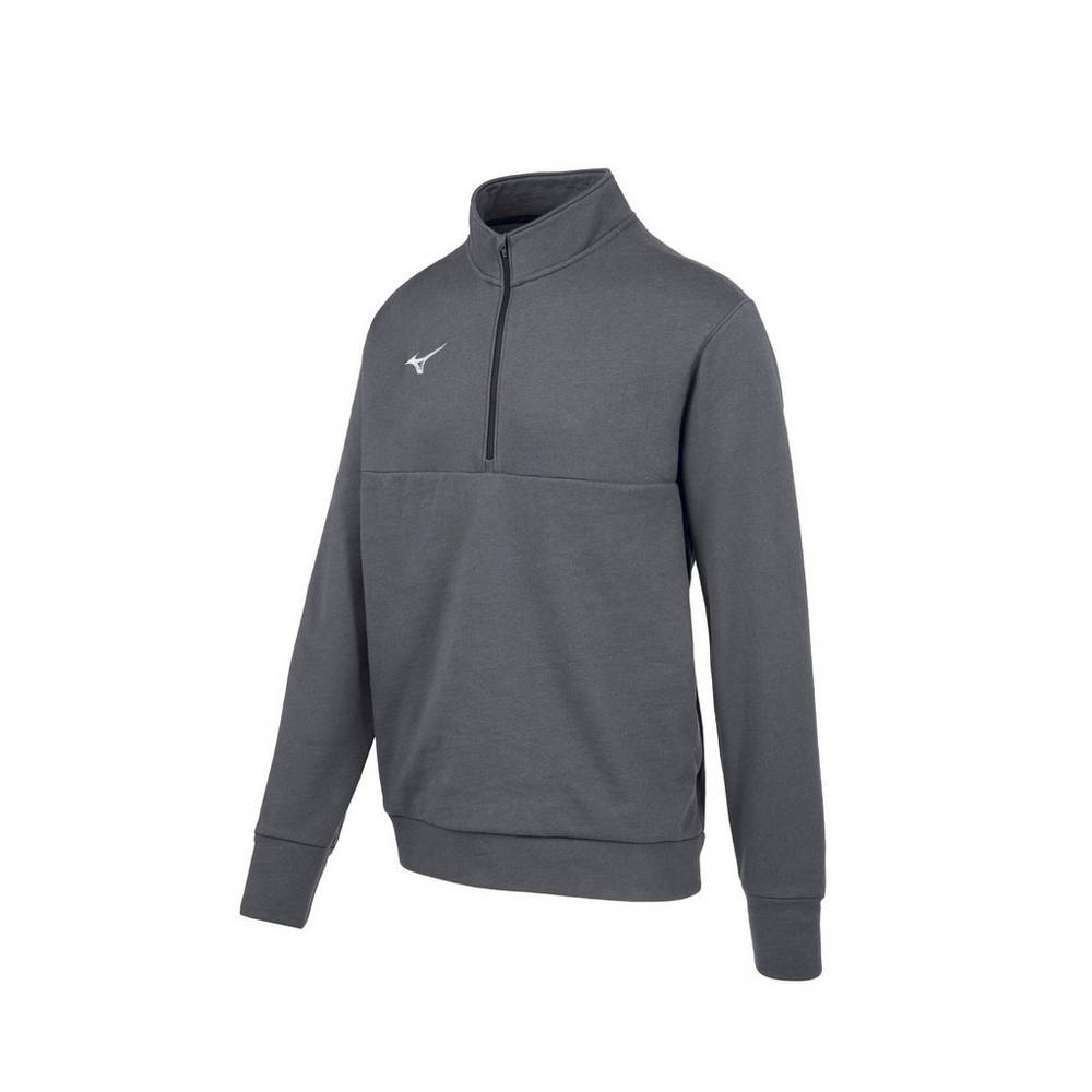 Mizuno MZ1 1/4 Zip Fleece - Erkek Pullover - Gri Türkiye (JBEOQS-652)